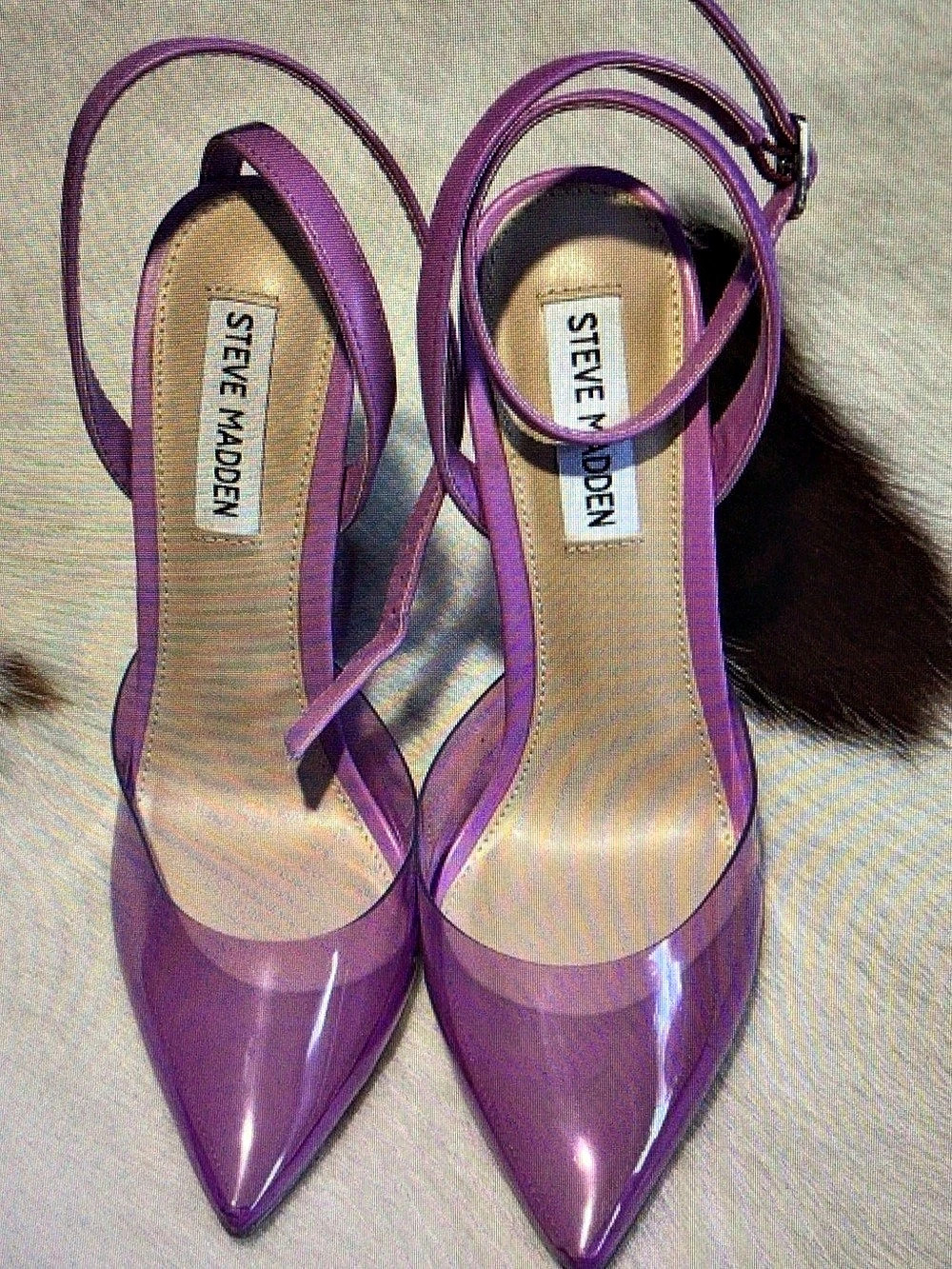 Steve Madden Purple Pointed-Toe Ankle Strap Heels